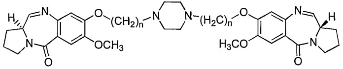 Димеры пирроло [2, 1-c][1, 4] бензодиазепина в качестве противоопухолевых средств и способ их получения (патент 2338747)