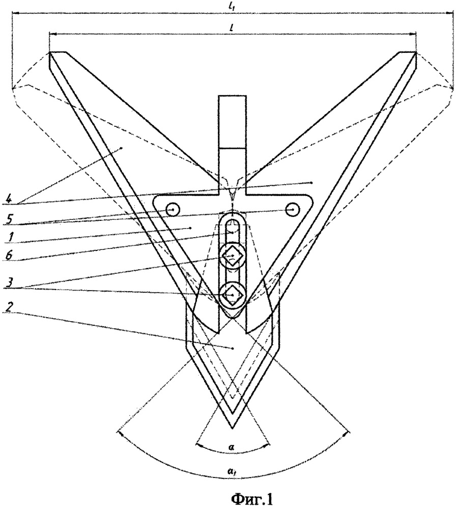 Стрельчатая лапа культиватора с регулируемым углом атаки (патент 2623042)