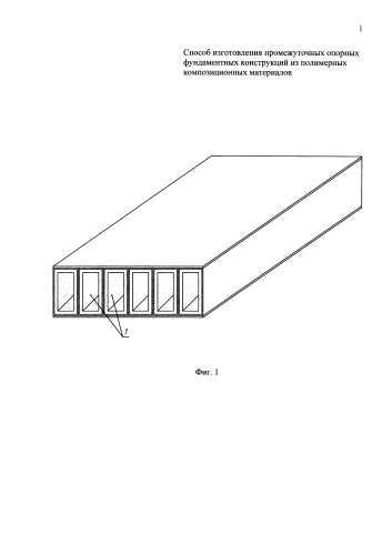 Способ изготовления промежуточных опорных фундаментных конструкций из полимерных композиционных материалов (патент 2585205)