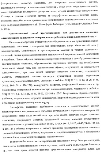 Способ получения фактора, связанного с контролем над потреблением пищи и/или массой тела, полипептид, обладающий активностью подавления потребления пищи и/или прибавления в весе, молекула нуклеиновой кислоты, кодирующая полипептид, способы и применение полипептида (патент 2418002)