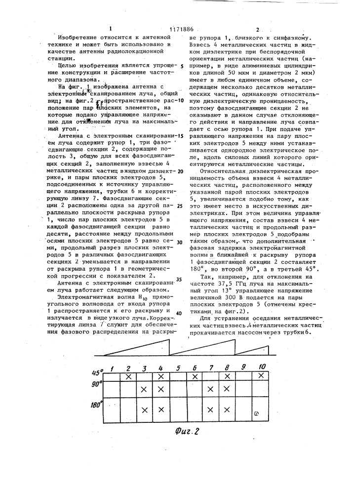 Антенна с электронным сканированием луча (патент 1171886)