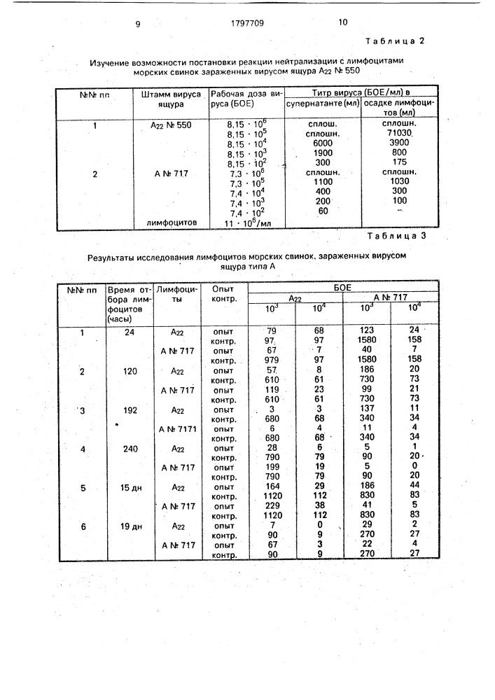 Способ диагностики вирусных болезней животных (патент 1797709)