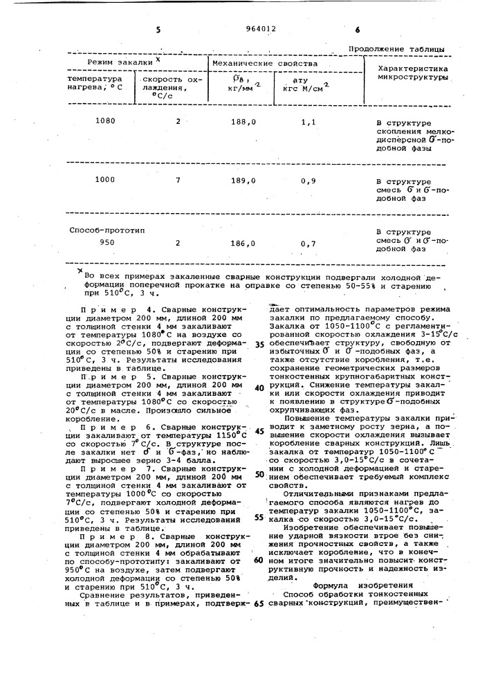 Способ обработки тонкостенных сварных конструкций (патент 964012)