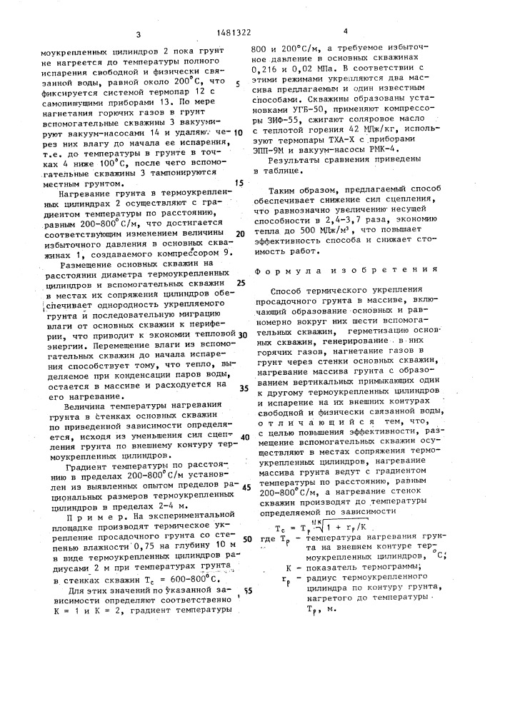 Способ термического укрепления просадочного грунта в массиве (патент 1481322)