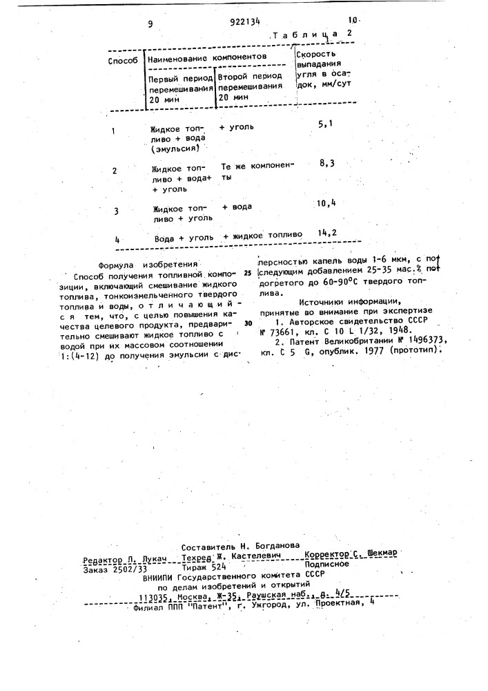 Способ получения топливной композиции (патент 922134)