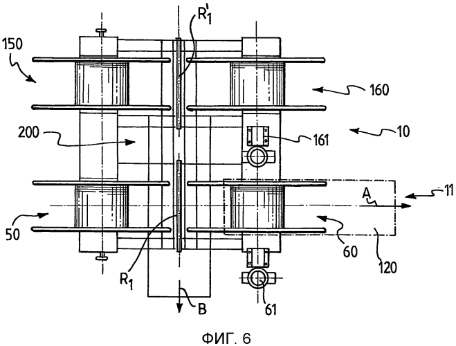 Способ и устройство для разматывания удлиненного элемента, снабженного двумя техническими тканями, для сборки шин для колес транспортных средств (патент 2554191)