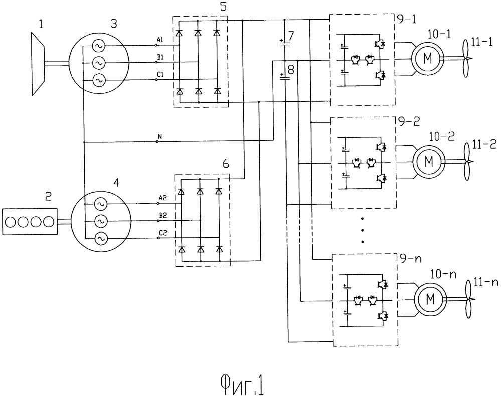 Гребная электроэнергетическая установка (патент 2658759)