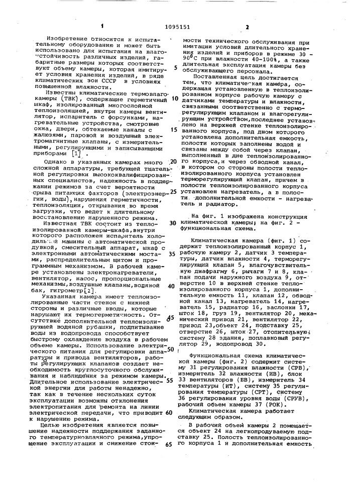 Климатическая камера (патент 1095151)