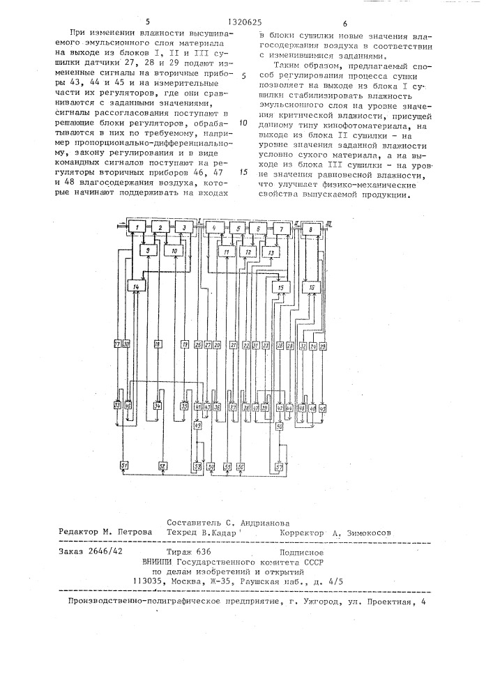 Способ регулирования процесса сушки (патент 1320625)