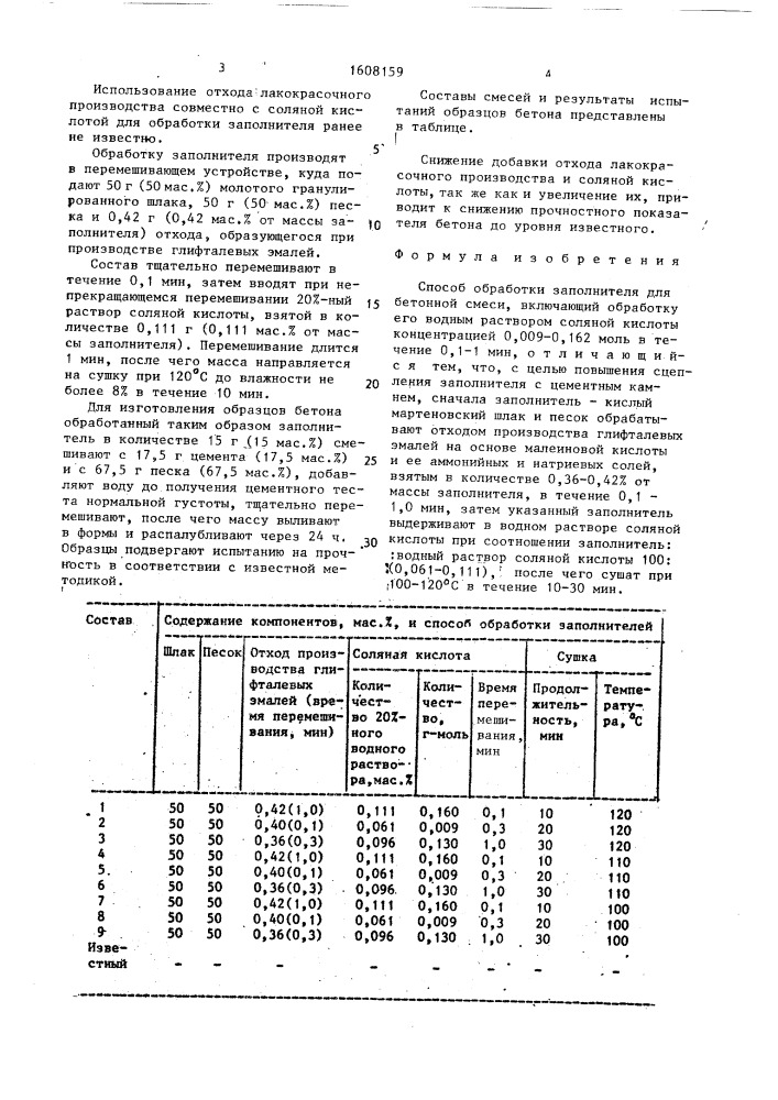 Способ обработки заполнителя для бетонной смеси (патент 1608159)