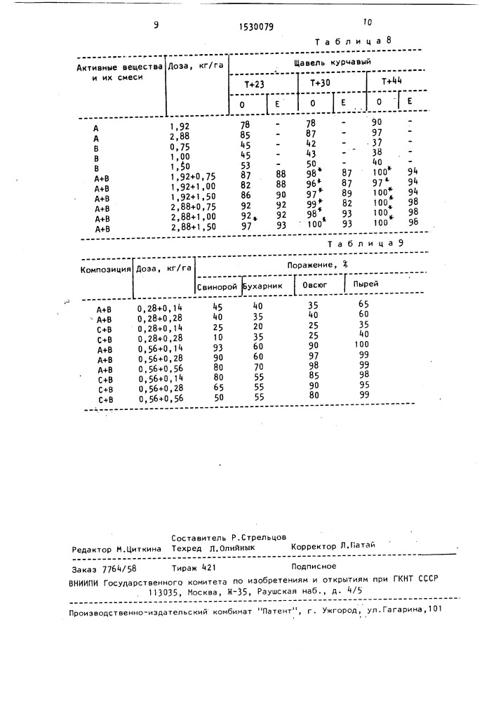 Гербицидная композиция (патент 1530079)