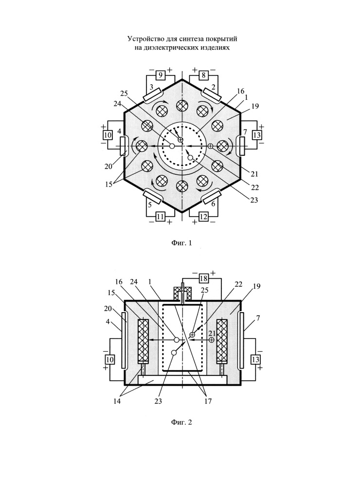 Устройство для синтеза покрытий на диэлектрических изделиях (патент 2658623)