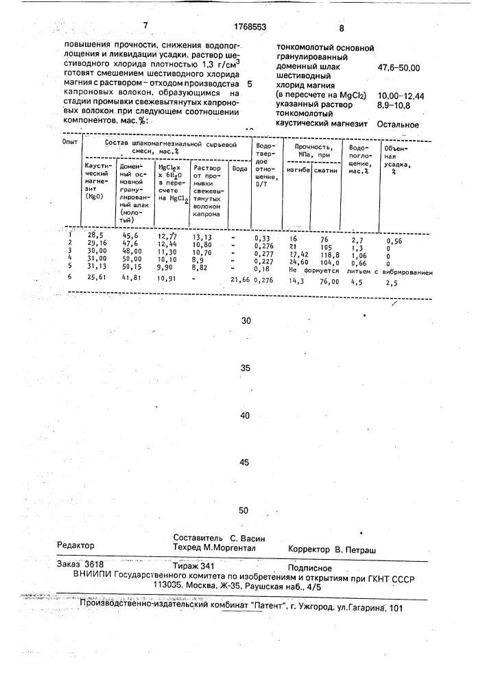 Способ приготовления шлакомагнезиальной сырьевой смеси (патент 1768553)