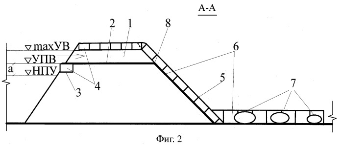Резервный водосброс грунтовой плотины (патент 2498007)