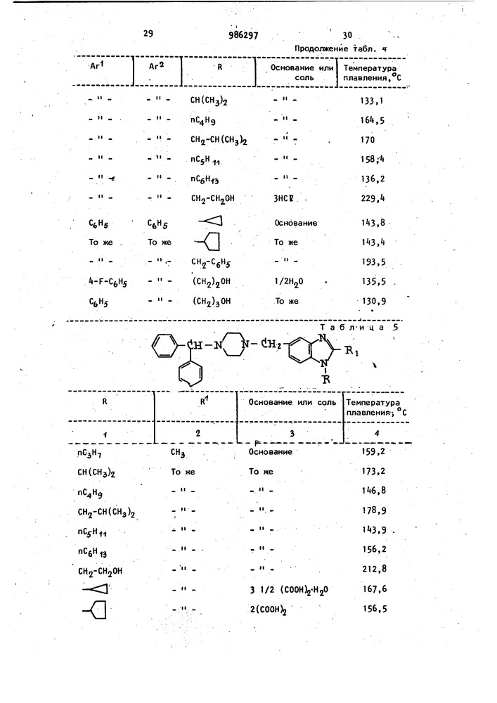Способ получения производных 5-/4-диарилметил/-1- пиперазинилалкилбензимидазола или их солей (патент 986297)