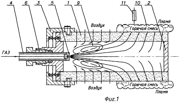 Радиационная газовая горелка и способ проведения процесса горения в ней (патент 2462661)