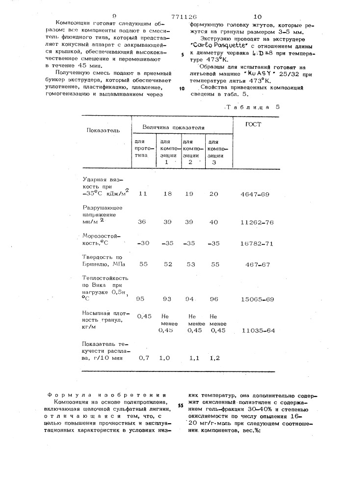 Композиция на основе полипропилена (патент 771126)