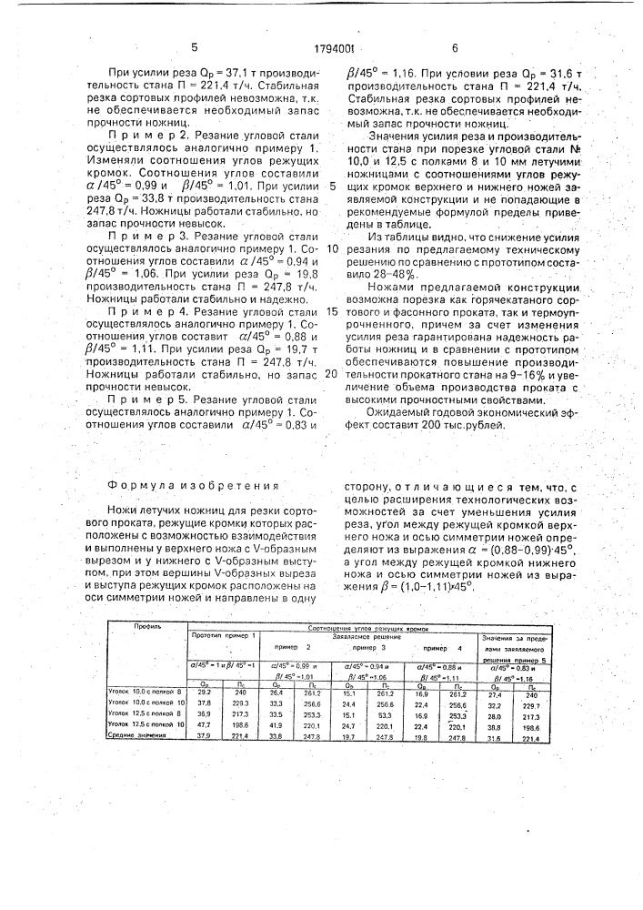 Ножи летучих ножниц для резки сортового проката (патент 1794001)