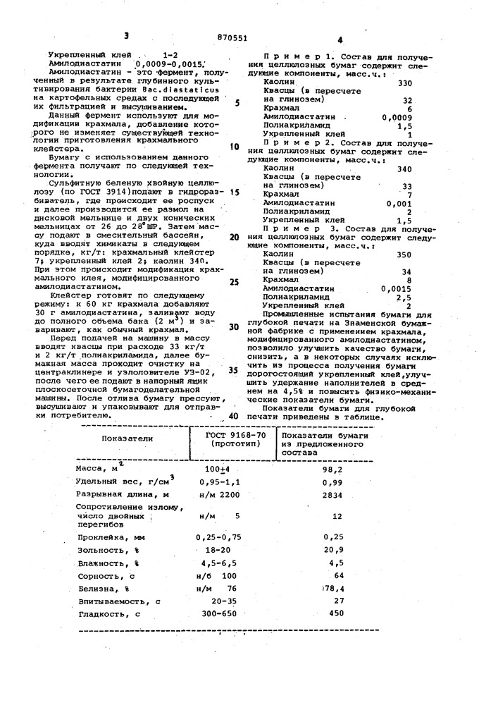 Состав для получения бумажной массы (патент 870551)