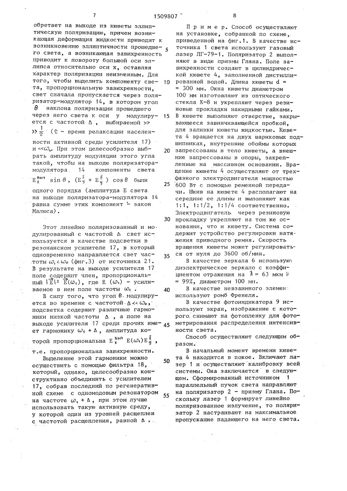 Способ определения поля завихренности (патент 1509807)