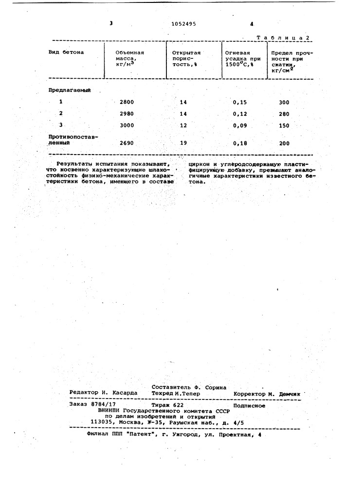 Бетонная смесь (патент 1052495)