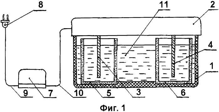 Бытовой диафрагменный электролизер (патент 2344996)