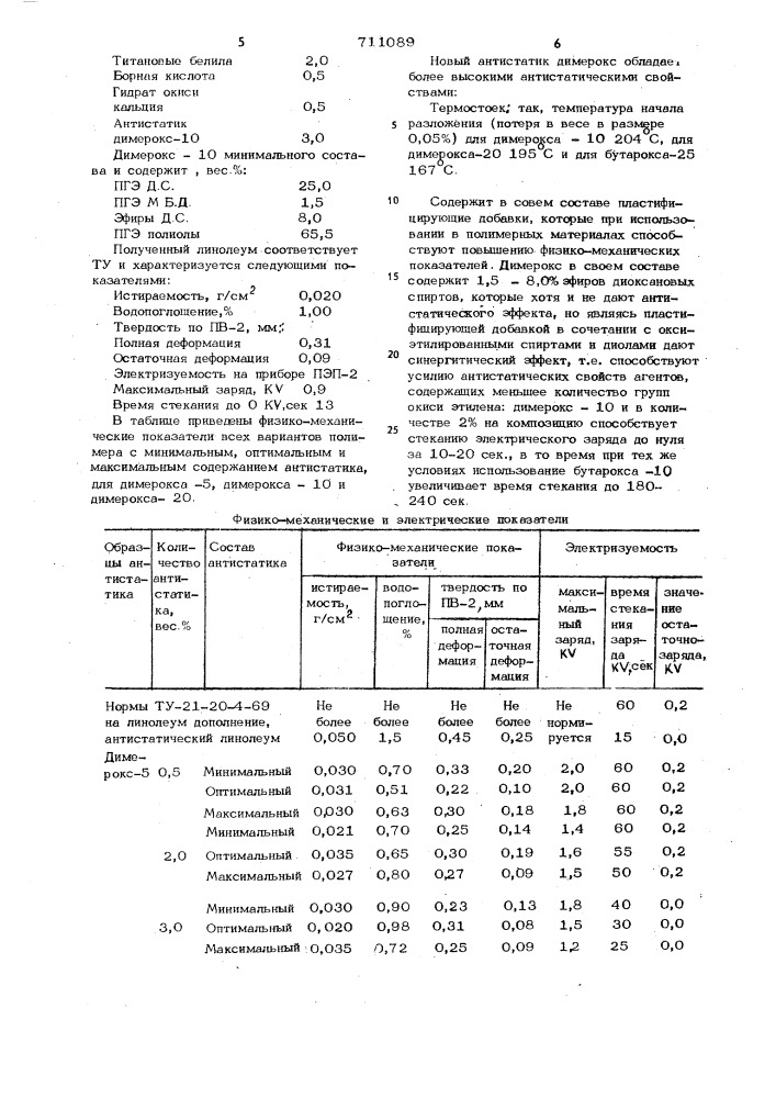 Антистатический агент (патент 711089)