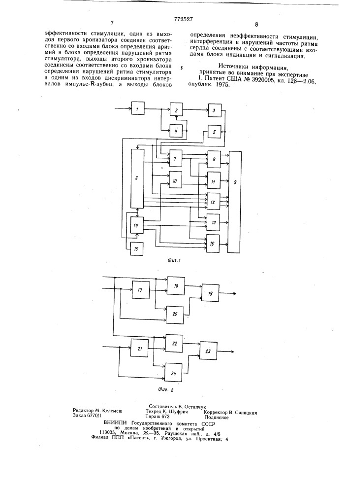 Кардиомонитор (патент 772527)
