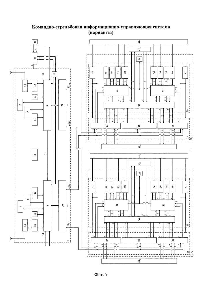 Командно-стрельбовая информационно-управляющая система (варианты) (патент 2622848)