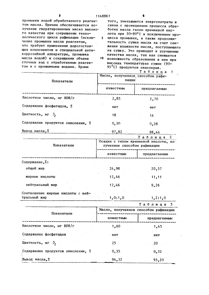 Способ рафинации растительных масел (патент 1148861)