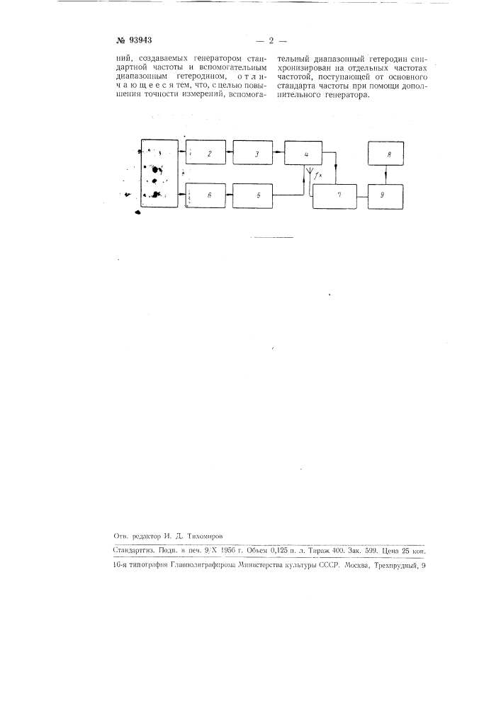 Устройство для измерения частоты электрических колебаний (патент 93943)