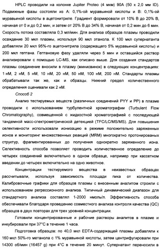 Длительно действующие агонисты рецепторов y2 и(или) y4 (патент 2504550)