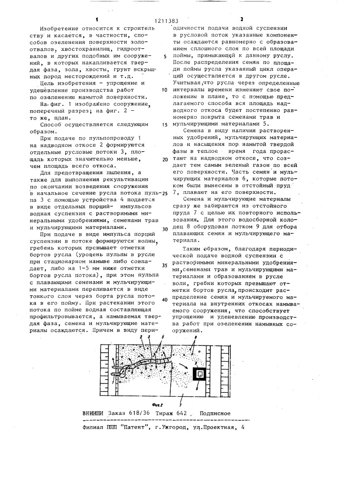 Способ озеленения намывных сооружений (патент 1211383)