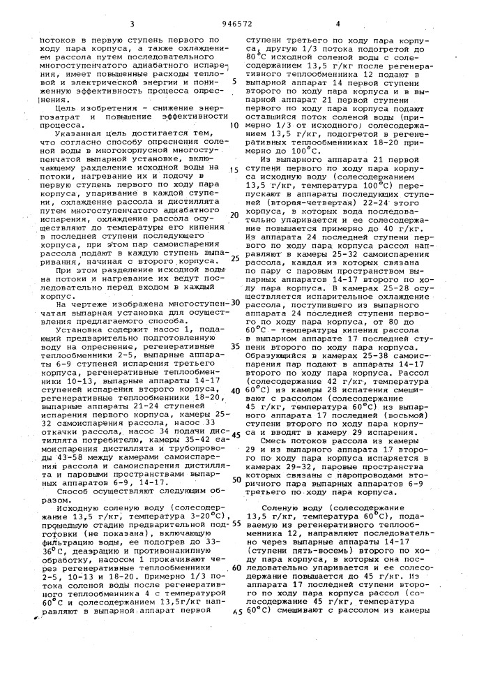 Способ опреснения соленой воды (патент 946572)