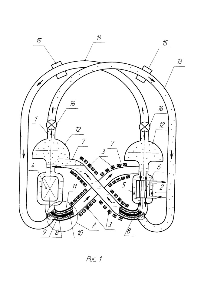 Способ магнитогидродинамического перемещения в циркуляционном контуре жидкого металла (патент 2648988)