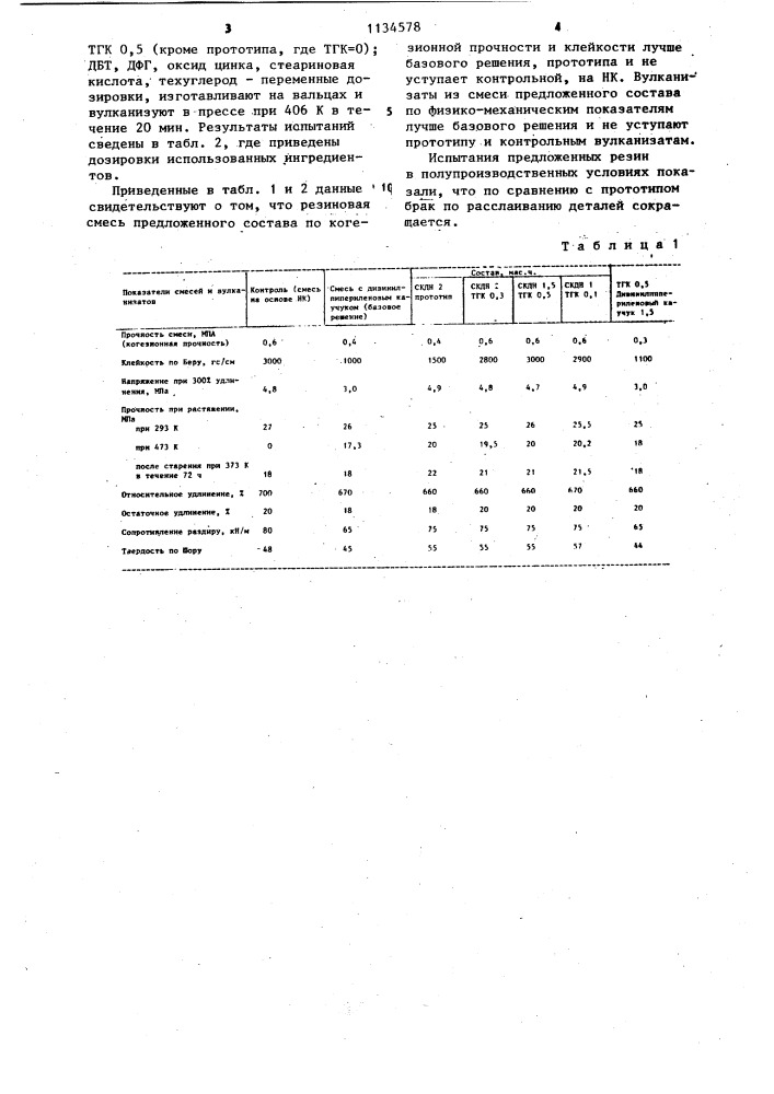 Резиновая смесь на основе изопренового каучука (патент 1134578)