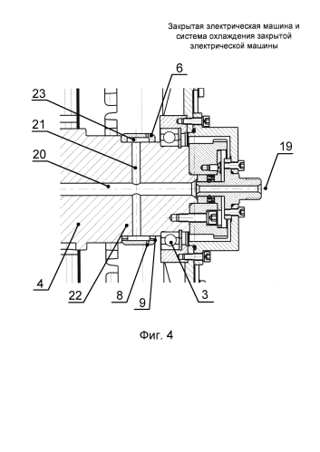 Закрытая электрическая машина и система охлаждения закрытой электрической машины (патент 2580951)