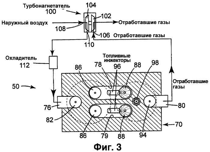 Двигатель с разделенным циклом и способ повышения давления воздуха в нем (патент 2438023)