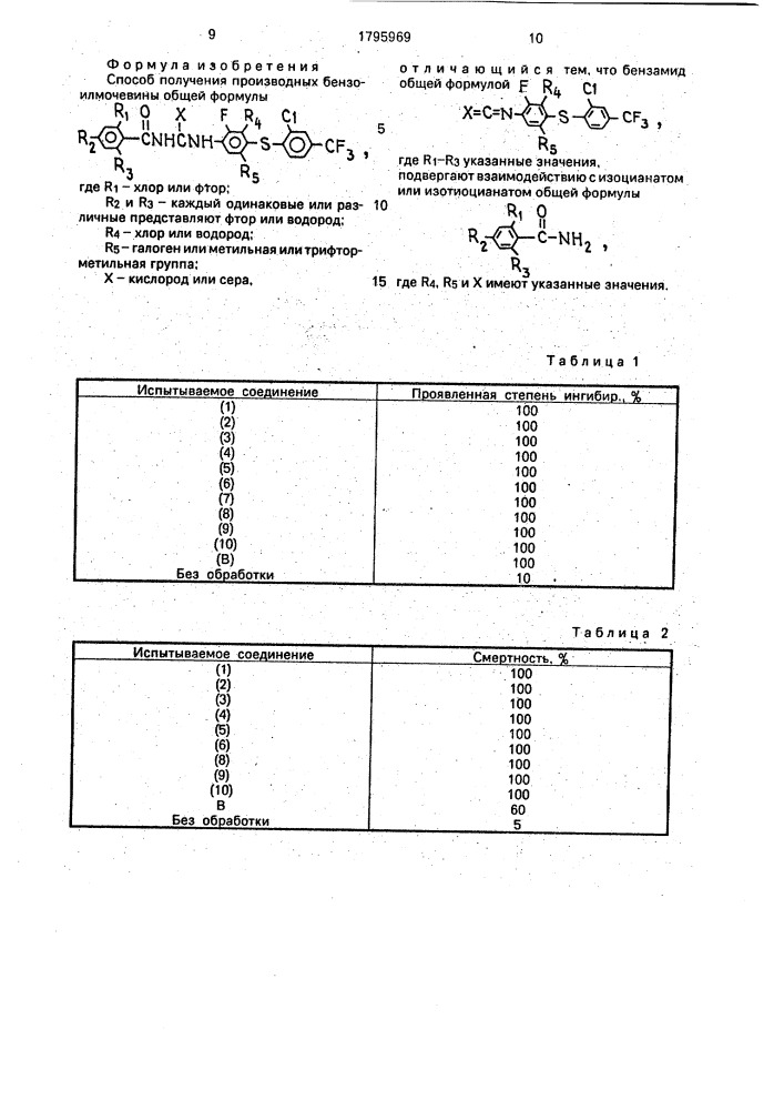 Способ получения производных бензоилмочевины (патент 1795969)