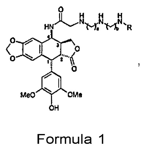 Способ синтеза противораковых производных (поли)аминоалкиламиноацетамида эпиподофиллотоксина (патент 2450009)
