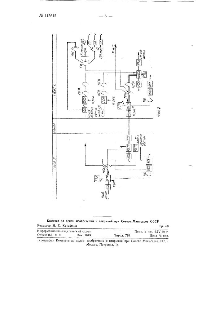 Способ полуавтоматического осуществления оконечных и транзитных соединений каналов связи междугородной телефонной сети (патент 115612)