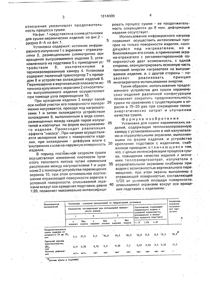 Установка для сушки керамических изделий (патент 1814009)