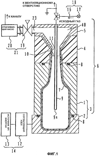 Устройство для изготовления пластмассовой тары, покрытой алмазоподобной углеродной пленкой (патент 2337180)