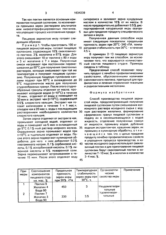 Способ производства пищевой зернистой икры (патент 1634239)
