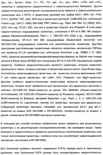 Способ получения полиненасыщенных кислот жирного ряда в трансгенных организмах (патент 2447147)