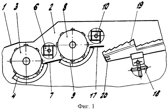 Схема молотильного аппарата зерноуборочного комбайна