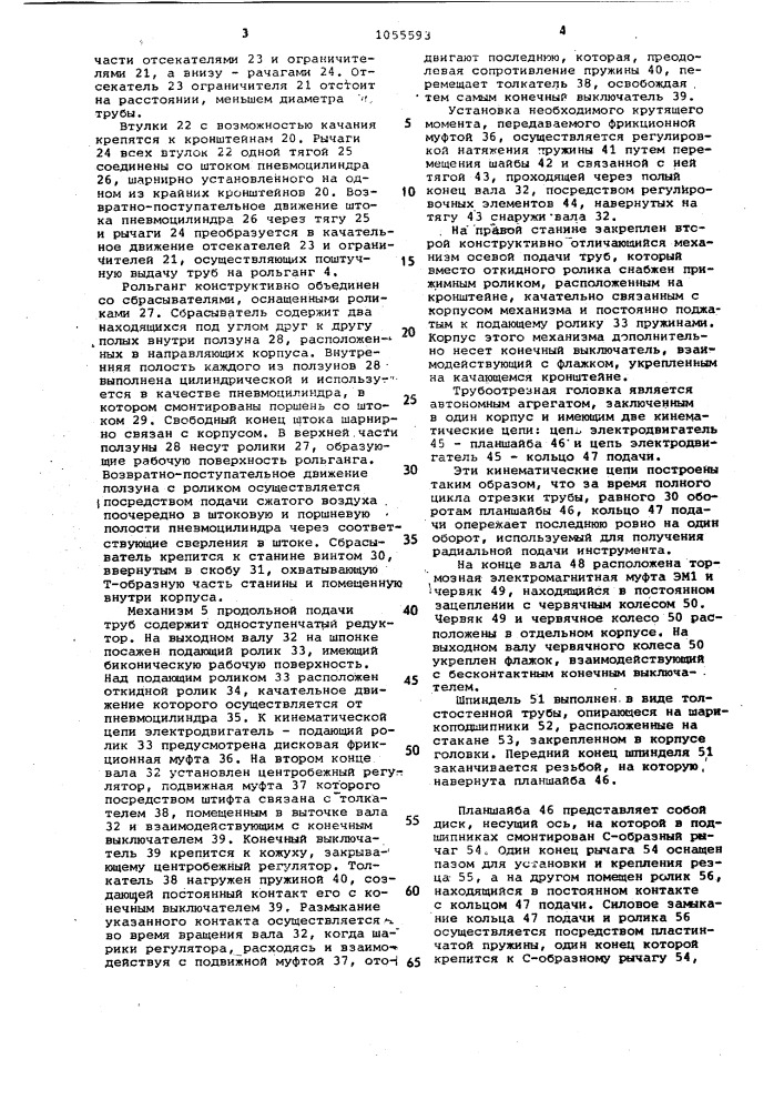 Труборезный автомат (патент 1055593)