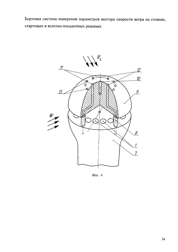 Бортовая система измерения параметров вектора скорости ветра на стоянке, стартовых и взлетно-посадочных режимах вертолета (патент 2587389)