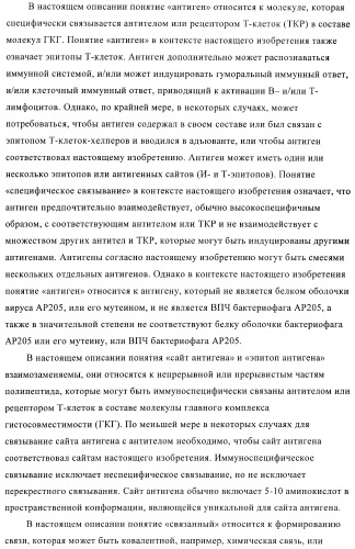 Вирусоподобные частицы, включающие гибридный белок белка оболочки бактериофага ар205 и антигенного полипептида (патент 2409667)