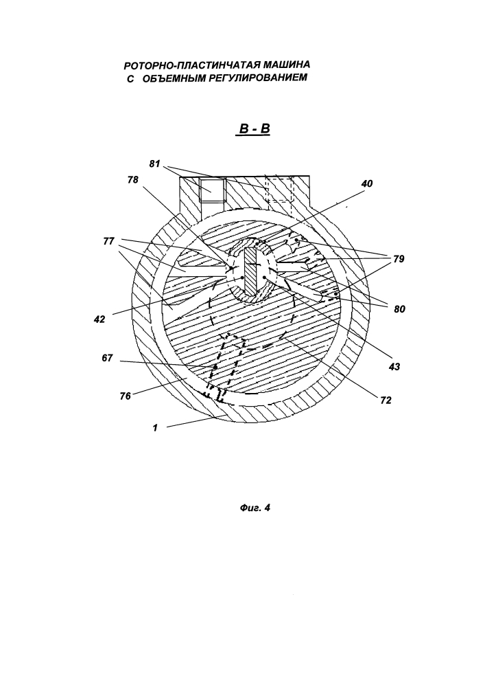 Роторно-пластинчатая машина с объемным регулированием (варианты) (патент 2643886)